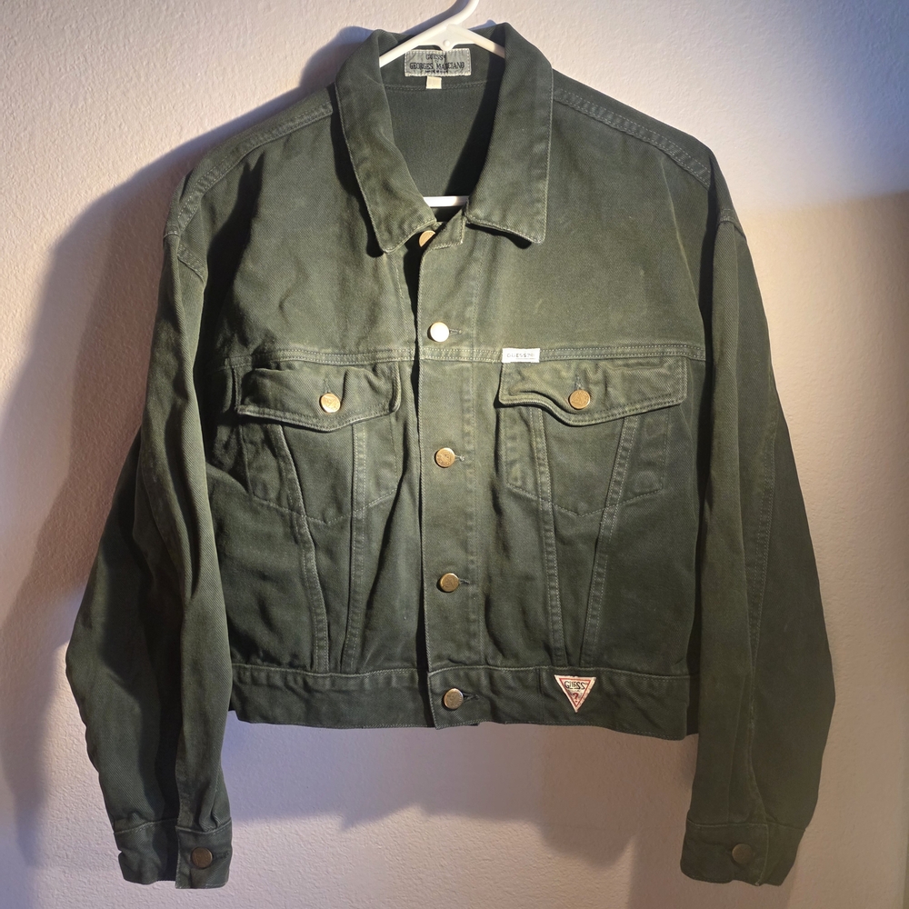 Vintage Guess Forest Green Denim Jacket